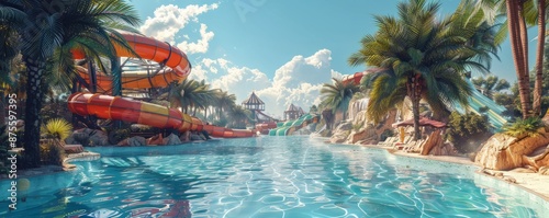 A sunny day at the water park