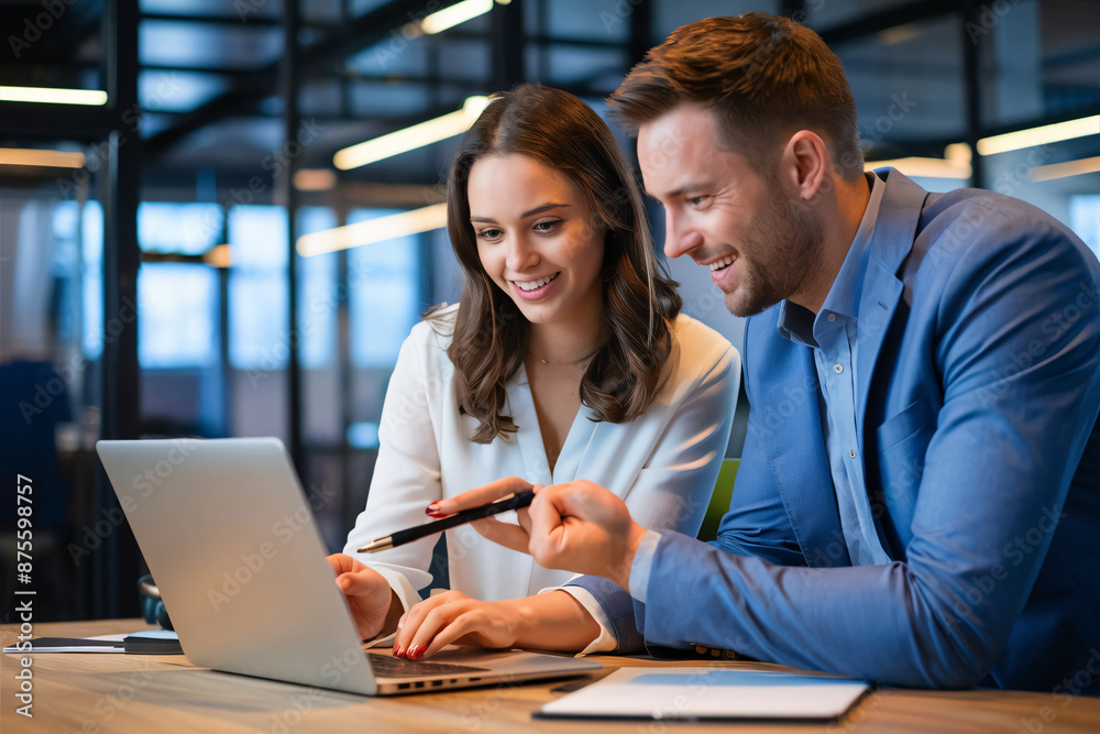 Engaged Teamwork in a Modern Office Setting Engaged Teamwork in a Modern Office Setting