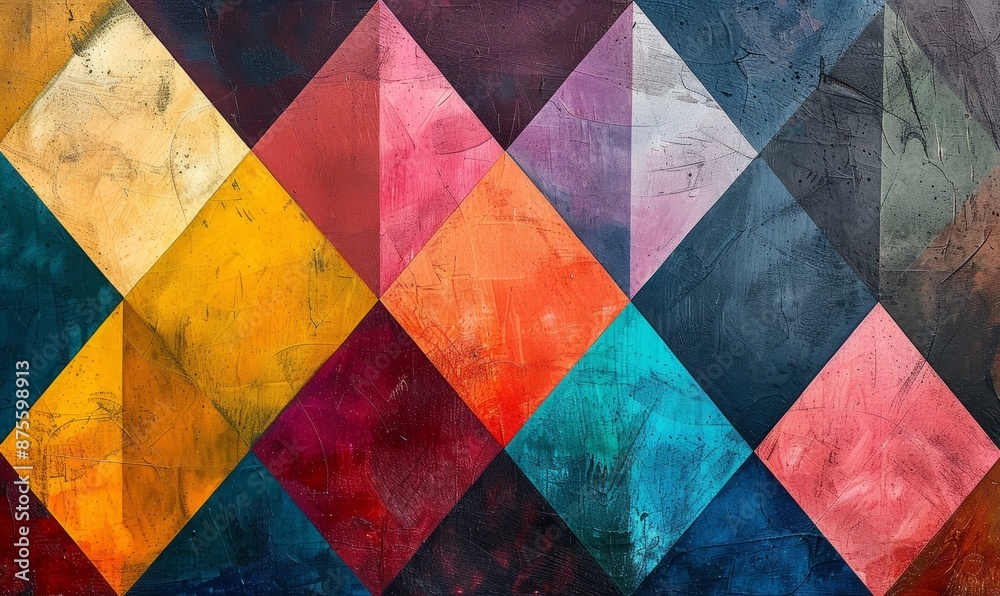 Geometric grid pattern in vibrant tones Geometric grid pattern in vibrant tones