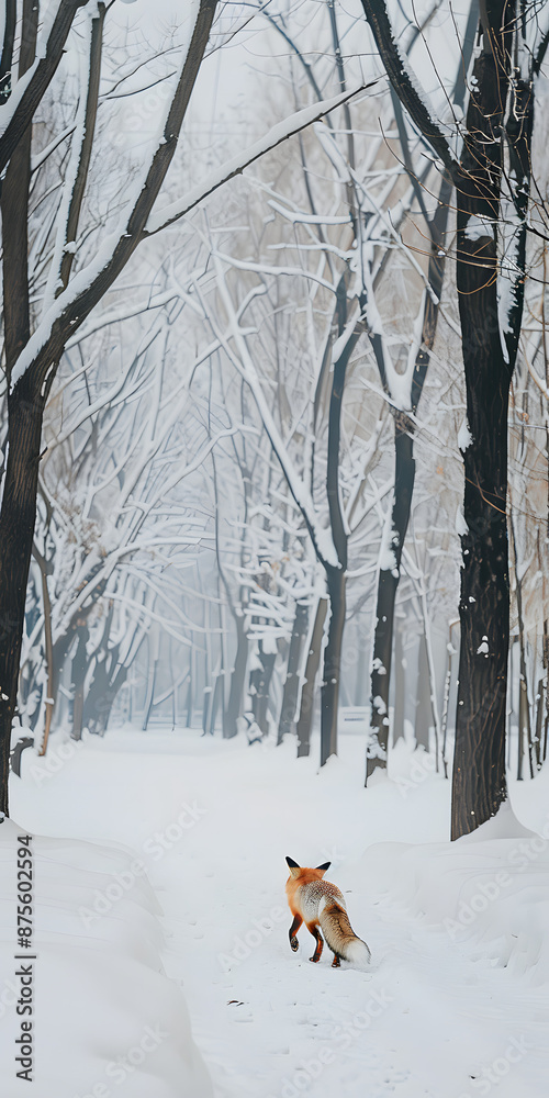 Raposa vermelha na floresta nevada Raposa vermelha na floresta nevada