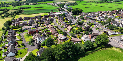 Aerial View of Residential homes and Town houses in Parkgate Village Antrim Northern Ireland photo