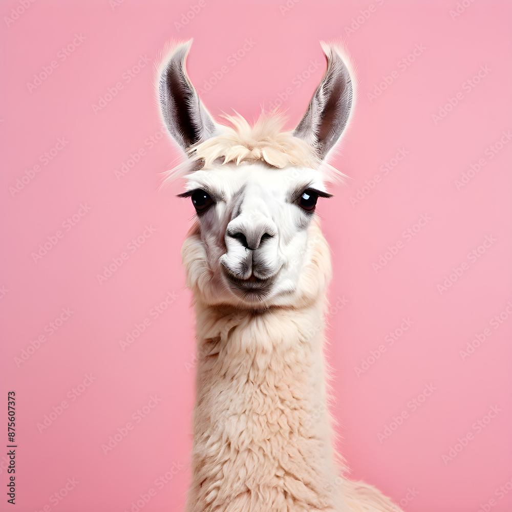 Fototapeta premium white alpaca portrait