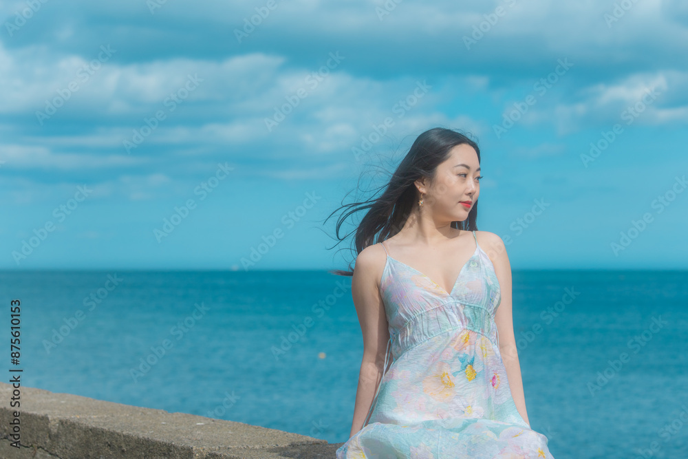 Dublin, Ireland - Oriental women at the seaside town Dublin, Ireland - Oriental women at the seaside town