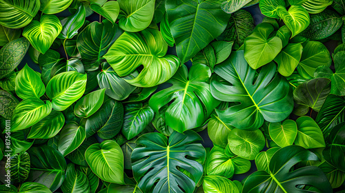 Wallpaper Mural Closeup of tropical leaves with a bright and colorful background Torontodigital.ca