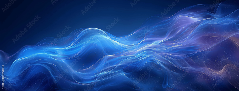 Elegant Abstract Blue Background With Wavy Lines and Light Effects Elegant Abstract Blue Background With Wavy Lines and Light Effects