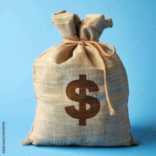 Isolated Wallet on Blue Background, Highlighting the Concept of Finance and Personal Wealth, Perfect for Financial Literacy and Savings-Themed Promotions photo