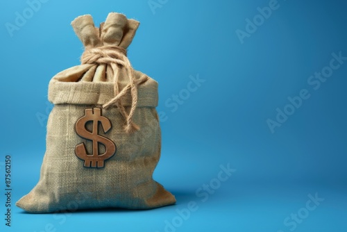 Isolated Wallet on Blue Background, Highlighting the Concept of Finance and Personal Wealth, Perfect for Financial Literacy and Savings-Themed Promotions photo