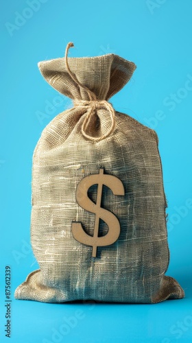 Isolated Wallet on Blue Background, Highlighting the Concept of Finance and Personal Wealth, Perfect for Financial Literacy and Savings-Themed Promotions photo