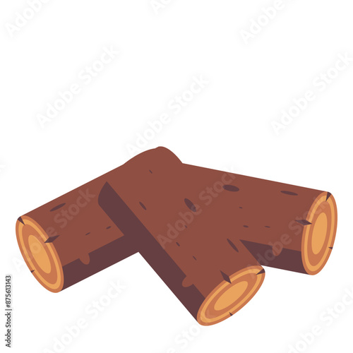 Flat illustration bonfire for camping