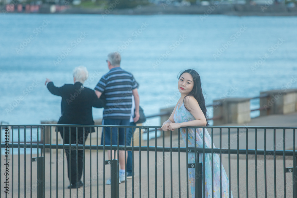 Dublin, Ireland - Oriental women at the seaside town Dublin, Ireland - Oriental women at the seaside town