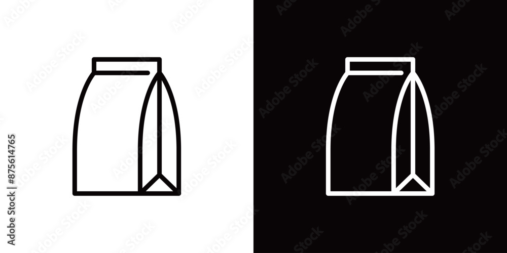 Fototapeta premium シンプルな紙袋のラインアイコン