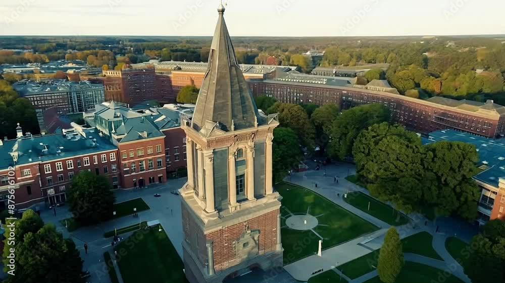 Aerial view of college university campus buildings Stock Video | Adobe ...
