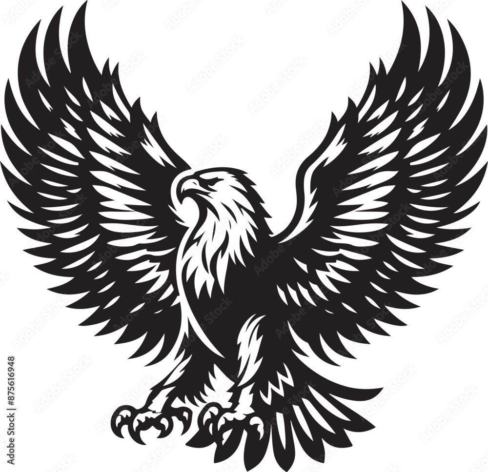 Hand drawn ”flying eagle” silhouette vector art illustration image Hand drawn ”flying eagle” silhouette vector art illustration image