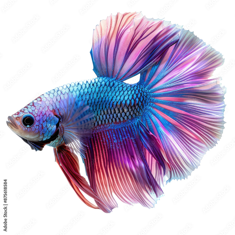 Fototapeta premium Betta fish isolated on a transparent background for web banner