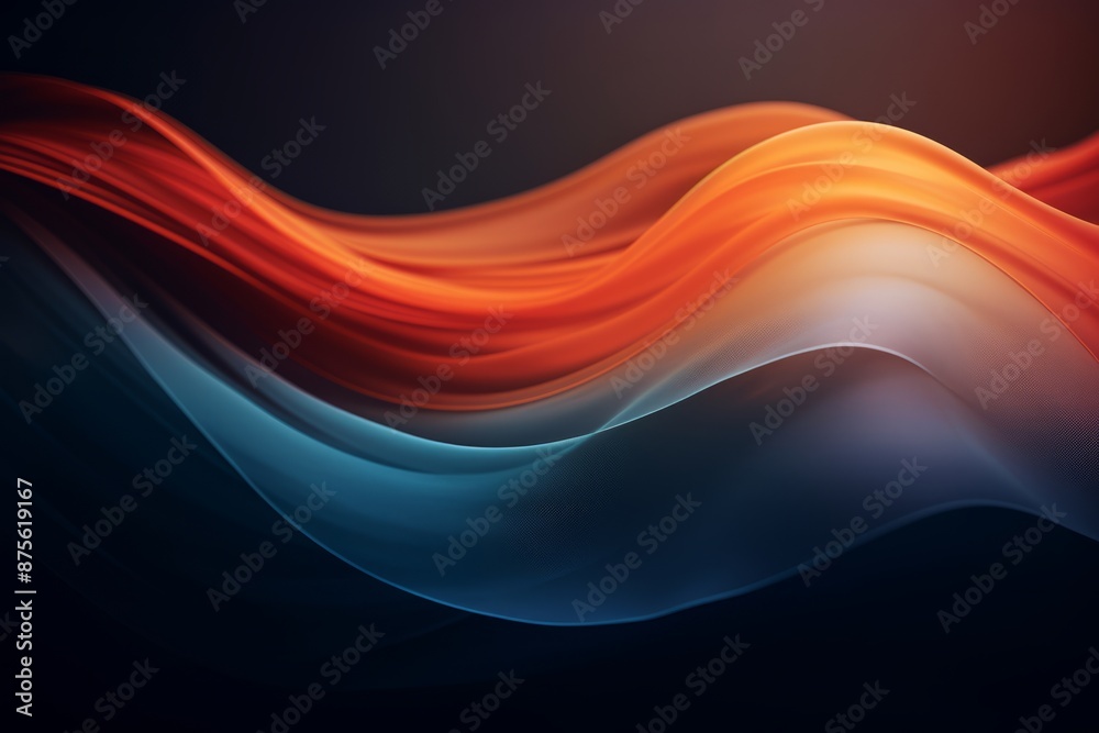 abstract background with orange and blue waves