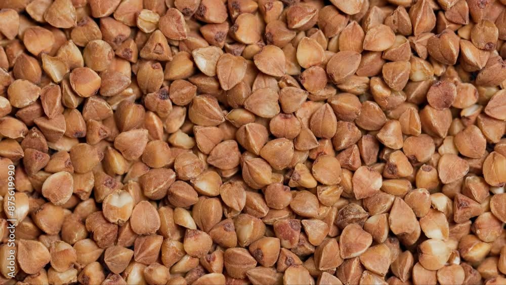 Close-Up Background of Buckwheat Grains, Top View Close-Up Background of Buckwheat Grains, Top View