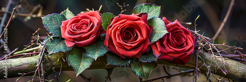 Close-up of a beautiful red rose in full bloom, symbolizing love and romance