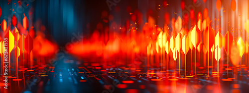 Blurred city lights at night creating a bokeh effect with vibrant colors