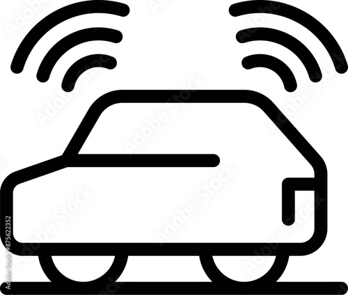 Modern car is using sensor technology to navigate safely on the road