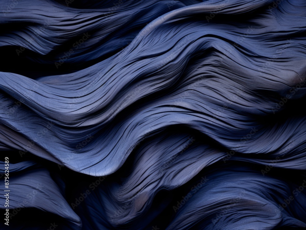 an abstract image of waves in dark blue an abstract image of waves in dark blue