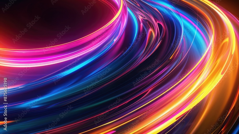 Fototapeta premium Abstract Neon Lights Swirling
