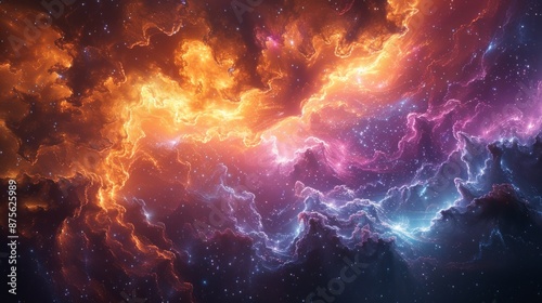 Cosmic Nebula: A Dance of Light and Color © nahij