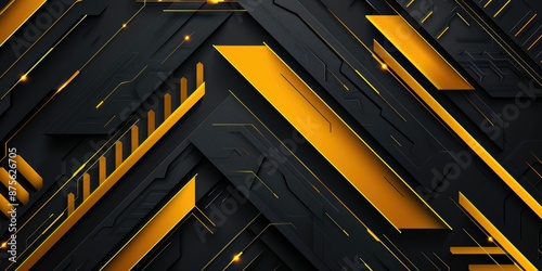 Abstract Geometric Background With Black and Yellow