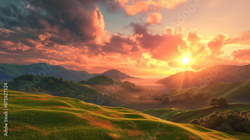sunset over the mountains