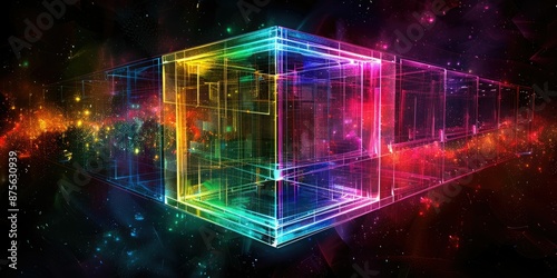 Abstract 3D Cube in Space