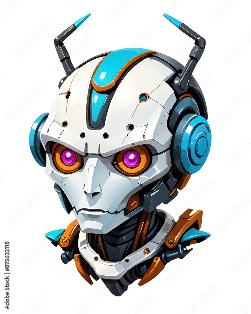 Robotic head logo Robotic head logo