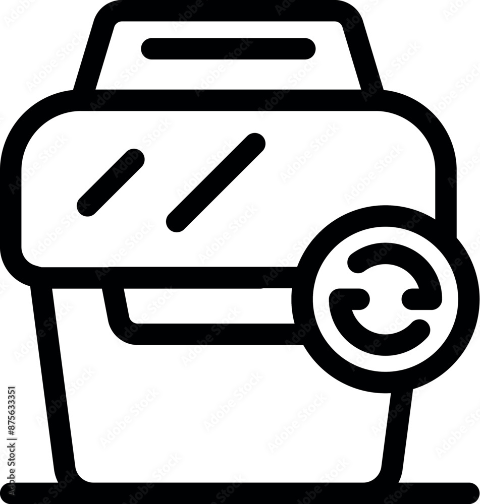 Simple and modern minimalist outline icon representing a car sharing service Simple and modern minimalist outline icon representing a car sharing service