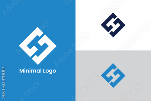 letter CC S chain link abstract logo, letter SH CC chain link infinity hourglass logo