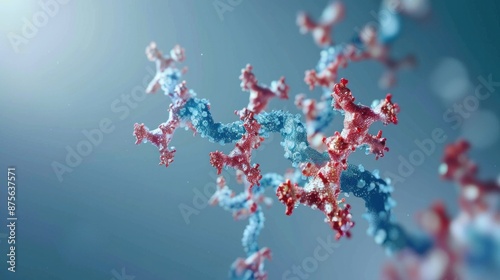 An antibody molecule, part of our immune system's defense against pathogens, showcased in its intricate three-dimensional form photo