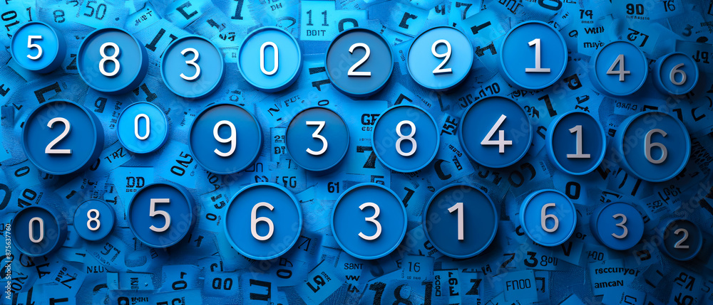 Abstract background with blue binary code and random digits