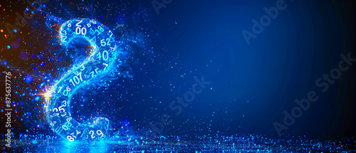 Abstract digital design with futuristic blue light and network patterns