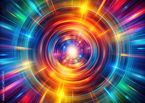 Vibrant abstract background featuring a mesmerizing spin circle with radial motion blur, creating a dynamic, futuristic, and high-energy visual effect.