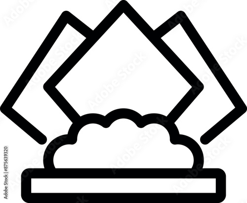 Line icon of a napkin dispenser, perfect for projects about food service and hygiene