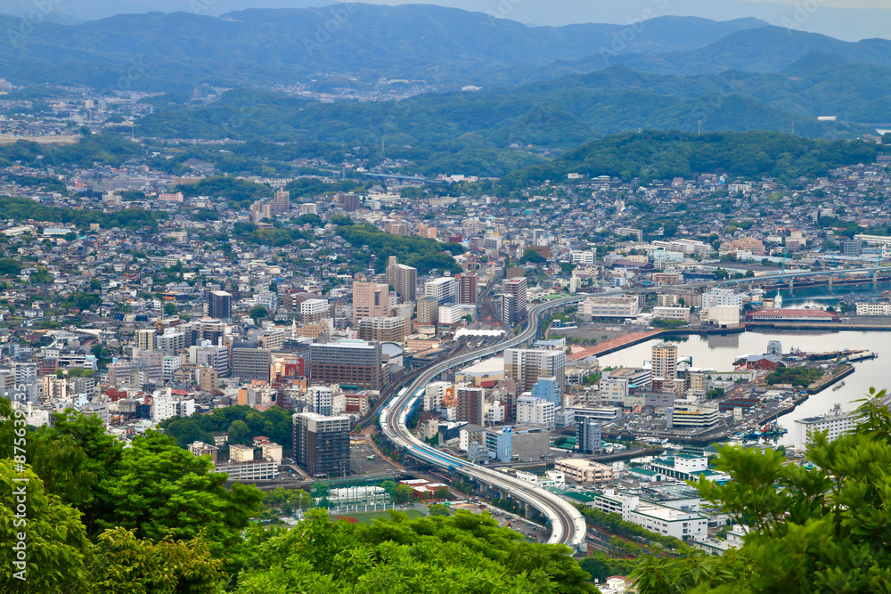 Fototapeta premium 弓張岳展望台からの眺望(長崎県・佐世保市)