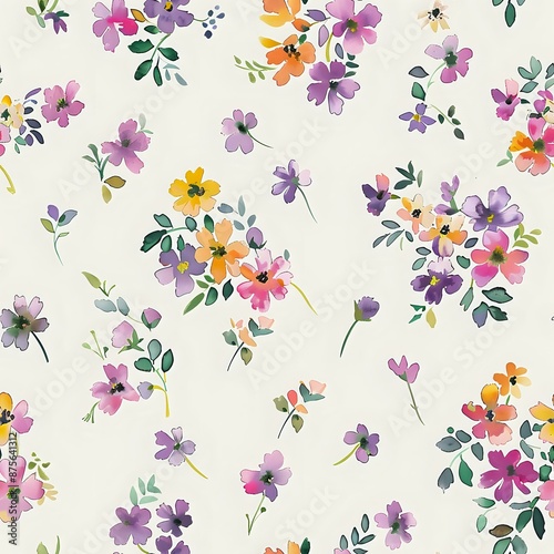Wallpaper Mural Dainty Watercolor Red Flower Fabric Design Torontodigital.ca