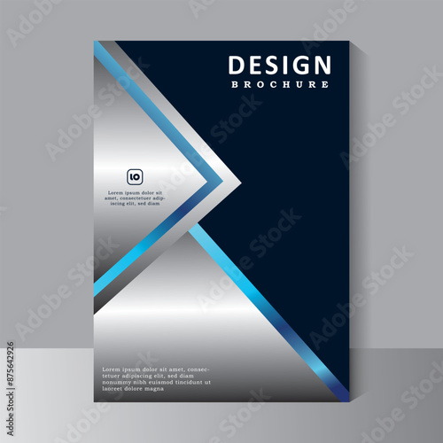 Vector template design for Brochure, Annual Report, Magazine, Poster, Corporate Presentation, Portfolio, Flyer, infographic, layout modern with blue color size A4, 