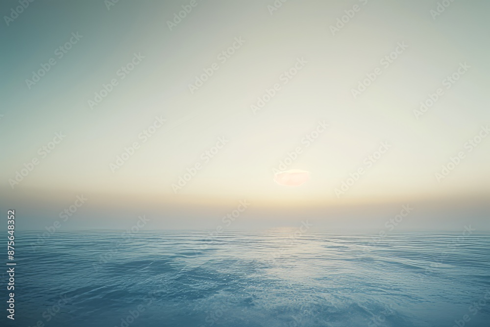 Obraz premium cloudy landscape and calm sea at dawn. a place for text, advertising