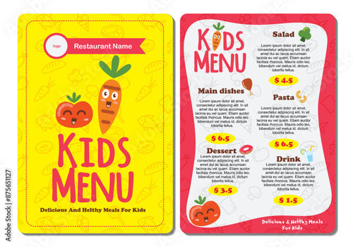 Kids Menu For Restaurant