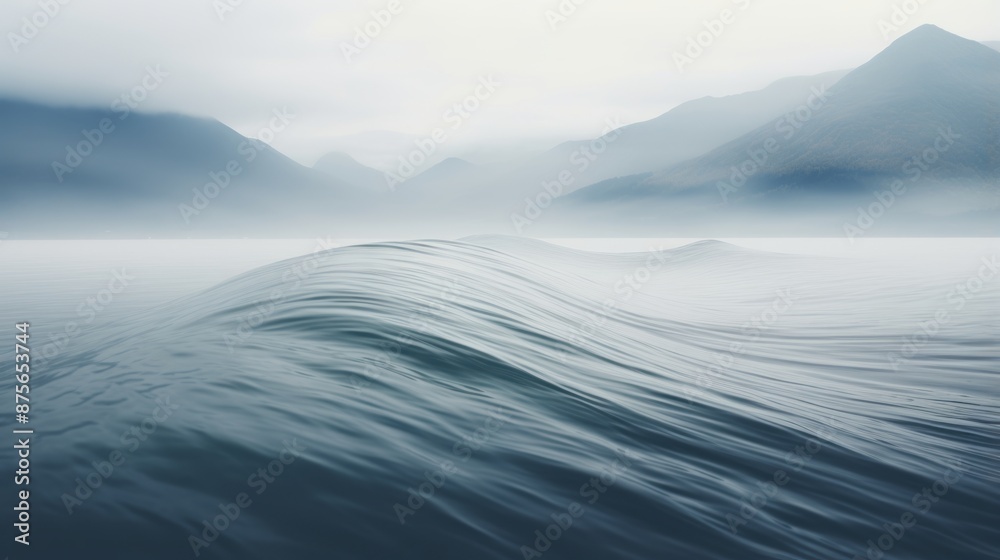 an image of a wave in the ocean with mountains in the background an image of a wave in the ocean with mountains in the background