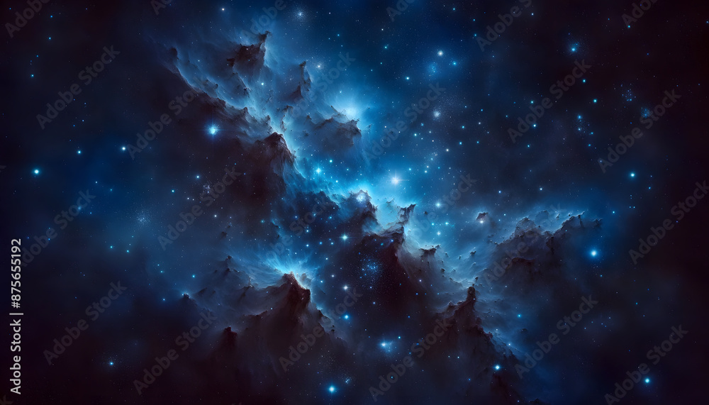 Fototapeta premium Deep Space Nebula with Twinkling Stars