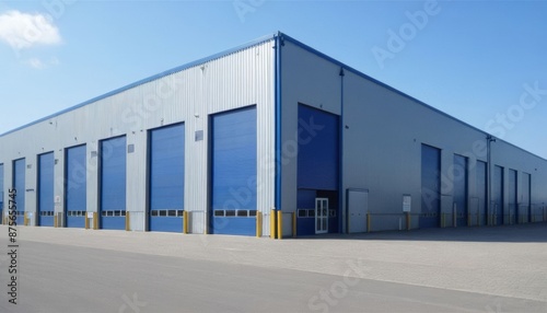 building warehouse modern industrial business industrial new logistics workplace facades factory modern blue industry factory