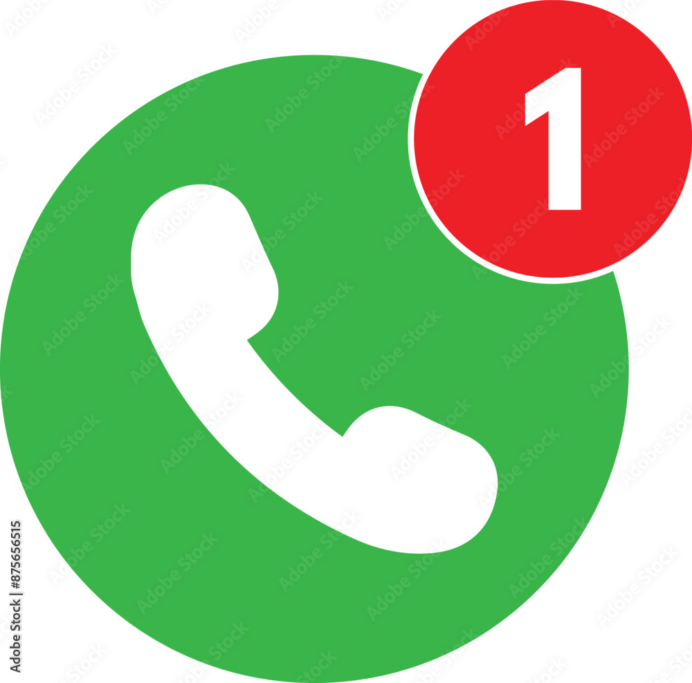 One missed call icon isolated on white background . Missed call icon vector