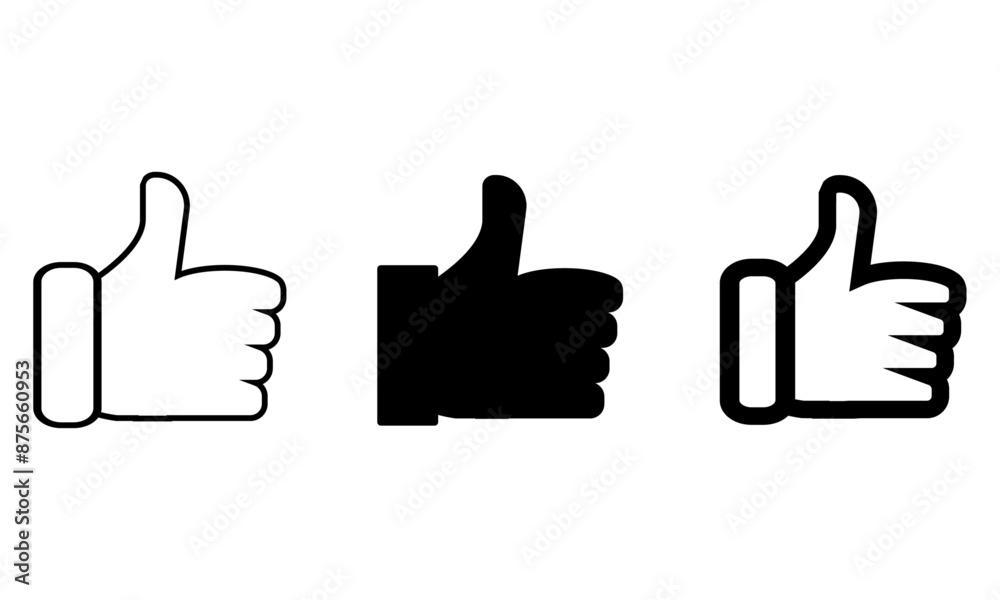 Set Of Like Thumb Up Icon, Simple Icon Vector Design, best used for presentation, application, web and banner Set Of Like Thumb Up Icon, Simple Icon Vector Design, best used for presentation, application, web and banner