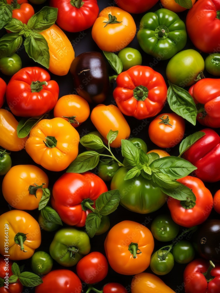 many different colored tomatoes on a black background many different colored tomatoes on a black background