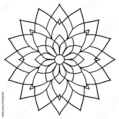 Circular pattern in the form of a mandala. Henna tatoo mandala. Mehndi style. Decorative pattern in oriental style. Coloring book page