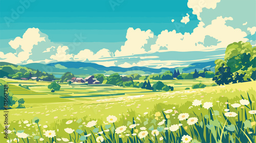 A perspective view of calm scenery at mild seven hill